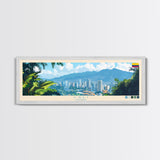 Cali, Colombia Travel Poster Panoramic Canvas Print, Cali, Colombia Painting, Colombia Art, Cali Travel Art, Guest Room Painting
