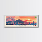 Londrina, Brazil Panoramic Travel Poster Canvas Print, Londrina, Brazil Painting, Brazil Art, Londrina Travel Art, Guest Room Painting