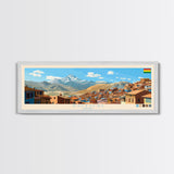Potosi, Bolivia Panoramic Travel Poster Canvas Print, Potosi, Bolivia Painting, Bolivia Art, Potosi Panoramic Travel Art, Travel Painting