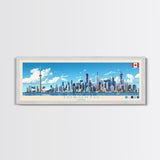 Toronto, Canada Panoramic Travel Poster Canvas Print, Toronto, Canada Painting, Canada Art, Toronto Travel Art, Living Room Painting