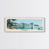 Busan, South Korea Panoramic Canvas Print, Busan, South Korea Painting, South Korea Art, Busan Travel Poster, Travel Art, Guest Room Painting