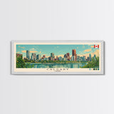Calgary, Canada Panoramic Canvas Print, Calgary, Canada Painting, Canada Art, Calgary Travel Poster, Travel Art, Guest Room Painting