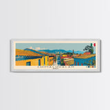 Chimalhuacan, Mexico Panoramic Canvas Print, Chimalhuacan, Mexico Painting, Mexico Art, Chimalhuacan Travel Poster, Travel Art, Living Room Painting