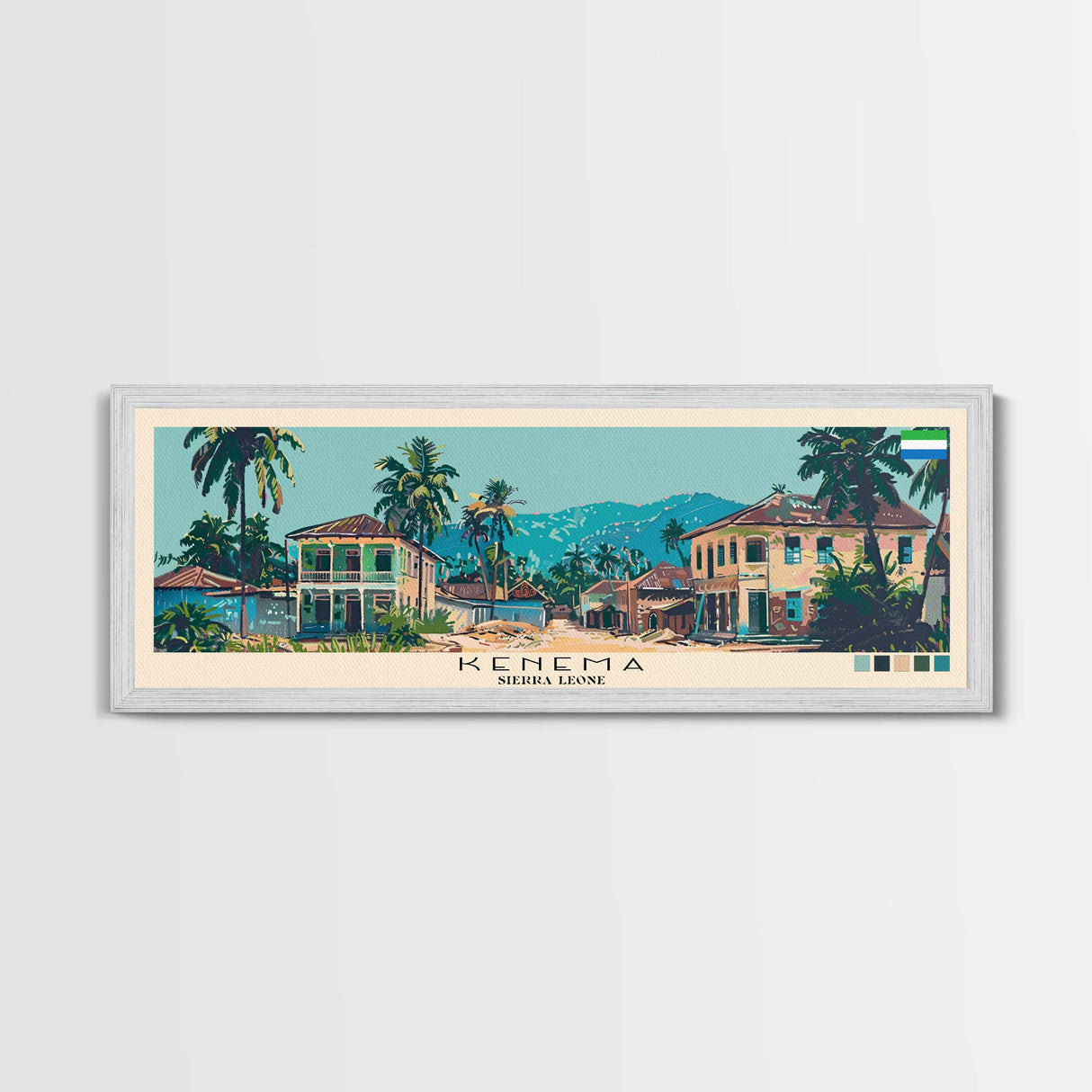 Kenema, Sierra Leone Panoramic Canvas Print, Kenema, Sierra Leone Painting, Sierra Leone Art, Kenema Travel Poster, Travel Art, Vacation Gift