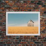 Liminal Spaces, Rustic Farmhouse Wall Decor, Teal Gray Barn Landscape Art Print or Canvas, Country Living Room Wall Decor, Liminal Art