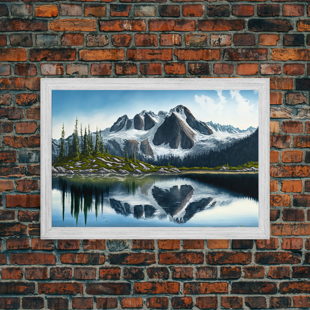 Pine Tree Forest, Winter Art, Framed Canvas Print, framed wall art, living room above sofa art