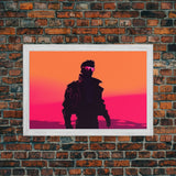 Punk Wall Art | Framed Canvas Print | Living room art | Outrun Style | Retro | Synthwave Style | Wonderful art | Warm colors | Black shadow