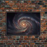 Watercolor of a distant spiral galaxy, framed canvas print, framed space art, above couch space art