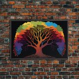 Rainbow Tree of Life, Framed Canvas Print
