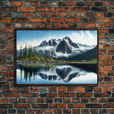 Pine Tree Forest, Winter Art, Framed Canvas Print, framed wall art, living room above sofa art