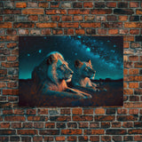 Boss Couple, Lion Art, Framed Canvas Print