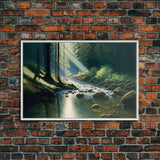 Colorful Watercolor Art, Framed Canvas Print, unique wall art, framed wall art, Landscape watercolor