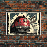 Fictional Soviet Propaganda Train Poster, Framed Canvas Print, Large Wall Art, USSR Art