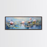 Water Lily Framed Canvas Print, Water Lily, Lily Pad Print, Lily Print, Wall Art, Wall Decor, Spa art, Tranquil Art, Water Lily Art