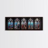 Stained Glass Windows Canvas Print, Stained Glass Painting On Canvas, Church Stained Glass Windows Fine Art Print
