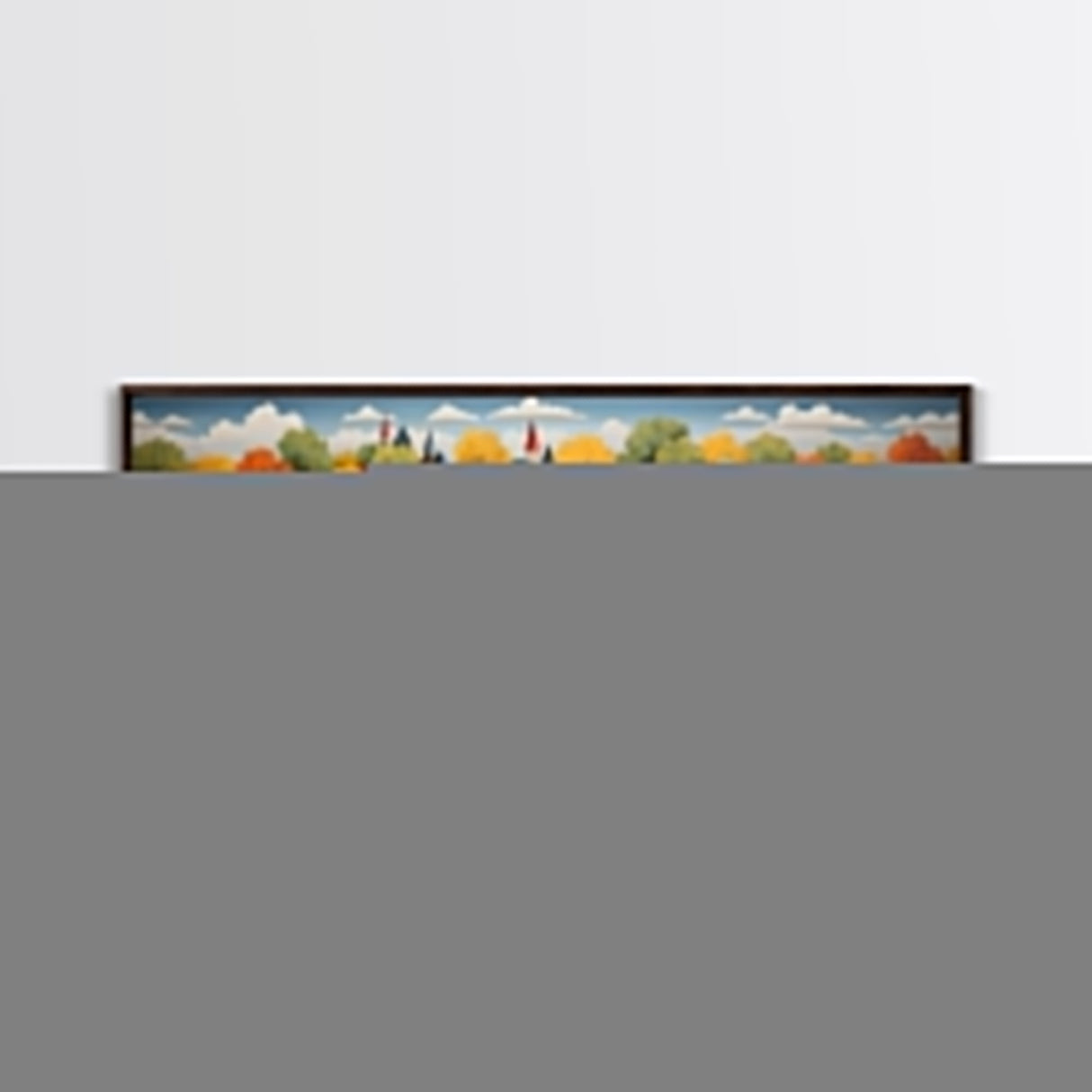 Boston Row Houses - Framed Canvas Print - Colorful Wall Art - Panoramic Print - Boston In The 1800s