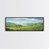 Italian Countryside Painting, Framed Canvas Print, Beautiful Scenic Panoramic Wall Art, Extra Wide Wall Decor, Guest Room Decor