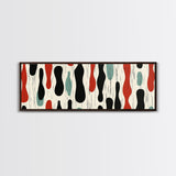 Mid Century Modern Wall Art Framed Canvas - Rain Drops - Panoramic Modern Wall Art Print - Above Bed or Above Sofa Wall Art, Modern Art