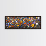 Field of Flowers - Floral Decor - Boho Farmhouse Wall Art Framed Canvas Print - Minimalist Decor - Cute Vibrant Wall Art