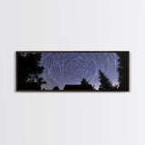Huge Wall Art Time Lapse Photography Style Print, Panoramic Wall Art, Wood Framed Canvas, Farmhouse Decor, Unique Wall Art