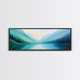 Emerald Green Landscape Painting Print, Framed Canvas Print, Original Artwork, Oil Painting Print, Landscape Wall Art, Panoramic Landscape