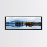 Calm - Reflections In The Lake On An Overcast Day - Panoramic Print - Original Painting Print - Landscape Oversized Painting Art
