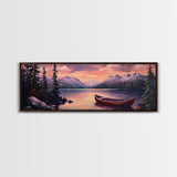 Sunset Over The Mountains, Subdued Landscape Painting, Calm and Serene Landscape Art, Oil Painting Print, Lake House Wall Art
