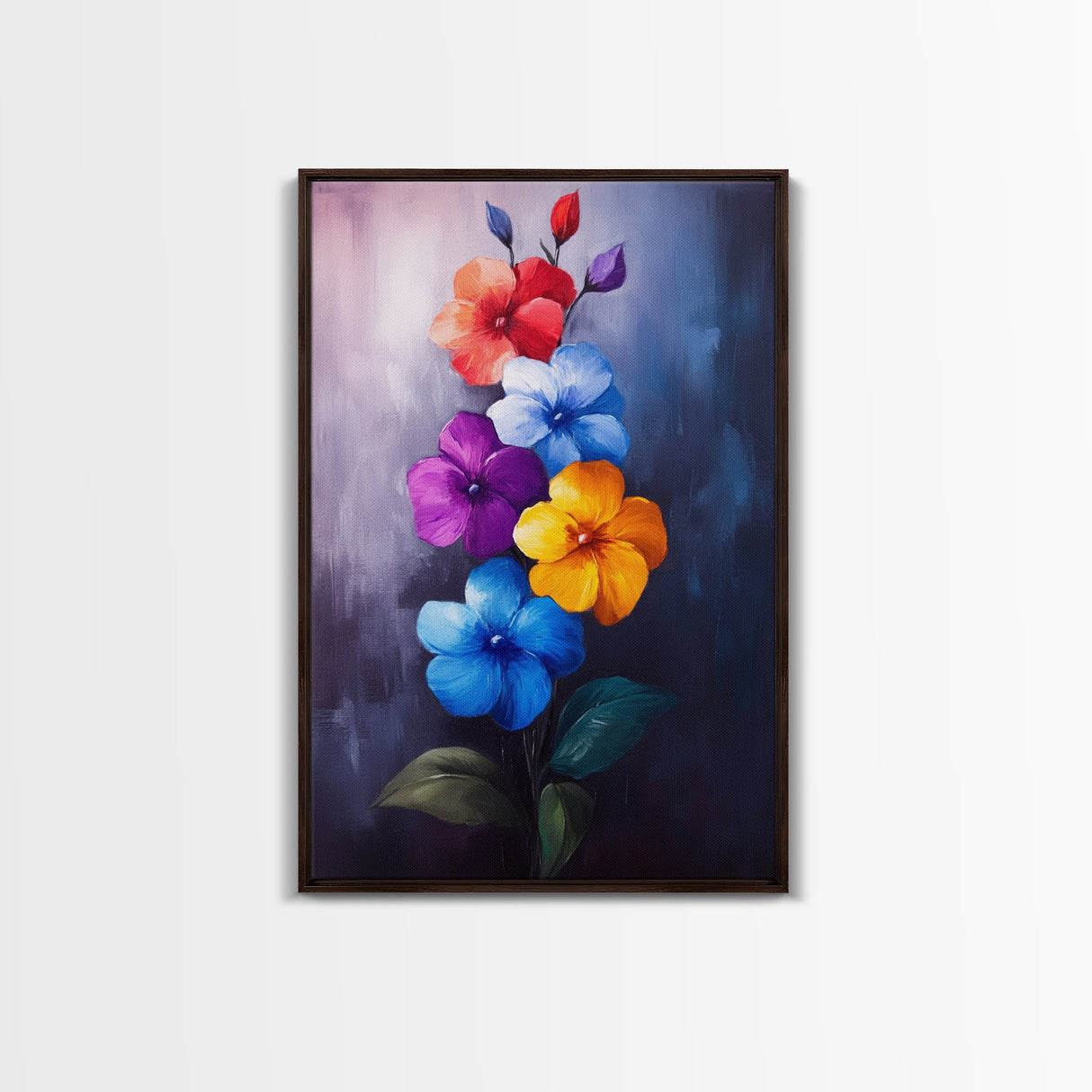 Wild Flower Painting Print On Canvas, Wood Framed Wall Art, Original Art, Flowers Painting, Botanical Print, Modern Art, Living Room Wall Art