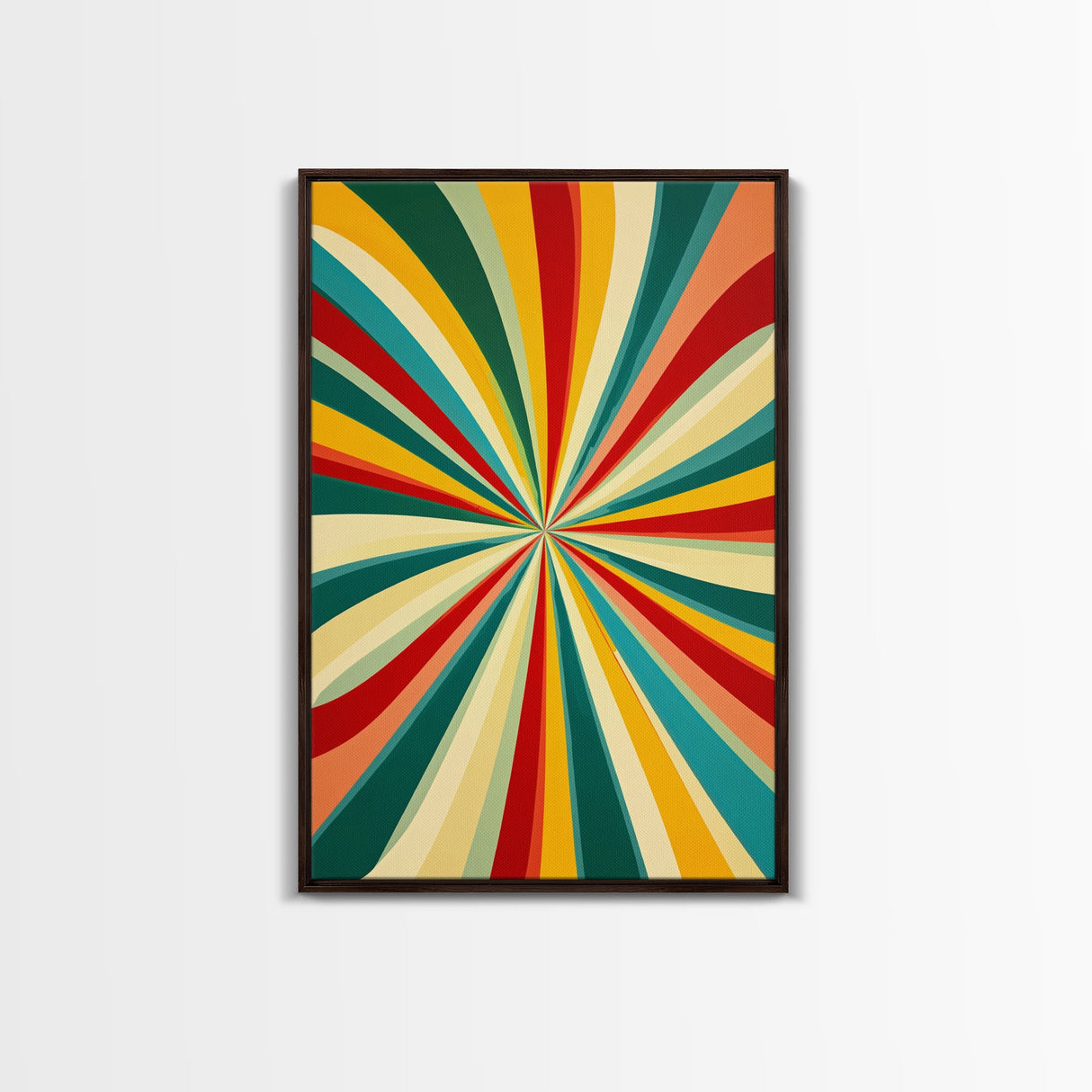 MCM Style Abstract Art - "The Tunnel" - Mid-Century Modern Wall Art, Large Wood Framed Wall Art with Midcentury Modern Style, Boho Decor