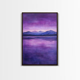 Purple and Lavender Landscape Painting Print, Reflections, Original Watercolor Painting Print, Custom Painting, Living Room Wall Art
