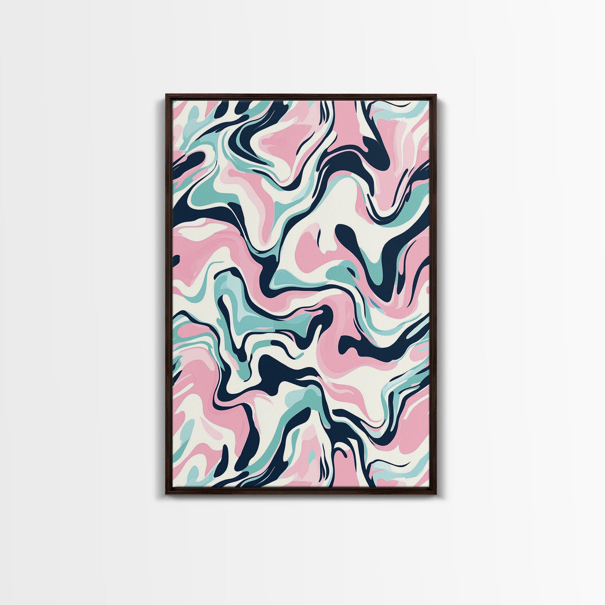 Pink, Black and Turquoise Preppy Wall Art Canvas Print, Girl's Dorm Room Wall Art, Abstract Print, Gift For Mom, Gift For Her