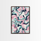 Pink, Black and Turquoise Preppy Wall Art Canvas Print, Girl's Dorm Room Wall Art, Abstract Print, Gift For Mom, Gift For Her