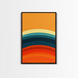 Shades Of The Sun Gradient Painting Print, Wood Framed Canvas, Minimalist Wall Art, Art Deco Inspired Living Room Decor