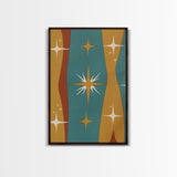 Star Burst - Atomic Age Art - Framed Canvas Print