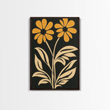 Minimalist Framed Canvas Print Wall Art Botanical Print Flower Wall Art Floral Orange Flower Art Boho Modern Farmhouse Home Decor