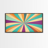 Eclectic Large Original Geometric Mid Century Modern Wall Art Wood Framed Canvas Print, Bright and Colorful Contemporary Art
