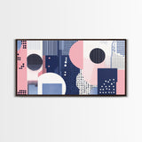 Vaporwave Aesthetic Abstract Art Canvas Print, Geometric Wall Art