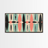Mid-Century Modern "Eyes" Canvas Print, Wood Framed Waoo Art, MCM Style Home Decor, 1950s Style Art