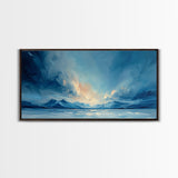 The Arctic - Framed Canvas Print - Wood Framed Wall Art - Landscape Oil Painting - Minimalist Landscape Wall Art