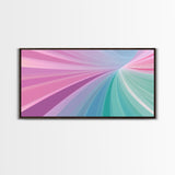 Pastel Highway Framed Canvas Print, Retro Wall Art, Mid-Century Modern Abstract Art