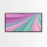 Pink Blush and Turquoise Abstract MCM Style Wall Art Framed Canvas Print, Trendy Preppy Wall Decor, Mid-Century Modern Abstract Decor