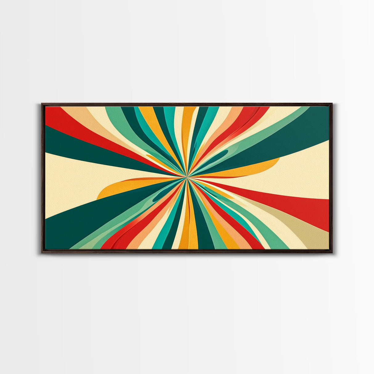 Large Mid-Century Canvas Print Wall Art For Living Room - Framed Canvas Art - MCM Modern Abstract Painting Geometric Wall Art