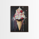 Ice Cream Shop Wall Art, Abstract Still Life Of Ice Cream, Food Review Wall Art, Kitchen Home Decor, Kitchen Art