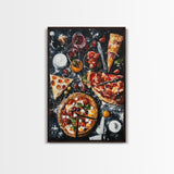 Italian Restaurant Wall Art, Retaurant Decor, Pizza Painting Canvas Print, Kitchen Wall Art, Kitchen Painting, Dining Room Decor