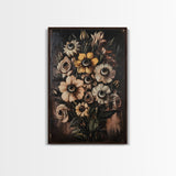 Macabre Halloween Decor, Creepy Flowers With Eyes Canvas Print, Dark Academia Wall Art, Surreal Spooky Gothic Decor, Witchy Art