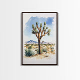 Watercolor Painting Print of Joshua Tree, Framed Canvas Print, Joshua Tree Art, Joshua Tree California Wall Art, Modern Farmhouse Art