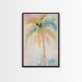 Oil Painting Print of a Palm Tree, Coastal Decor, Beach House Art, Beach Art, Vacation Gift, Pink Decor, Preppy Decor, Preppy Art
