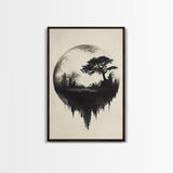 Haunted Snowglobe Framed Canvas Print, Cemetery in a Sphere, Spooky Home Decor, Halloween Painting, Halloween Decor