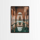 Reflection Pool Framed Canvas Print, Moroccon Wall Art