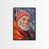 Fisherman Painting Canvas Print, Fisher Decor, Fisherman Wall Art, Oil Painting Of a Fisherman Canvas Print, Alaskan Wall Art